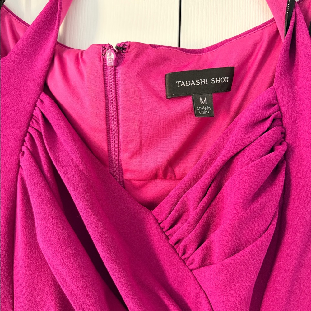 Tadashi Shoji Fuchsia Off-Shoulder Maxi Dress - Picture 6 of 7